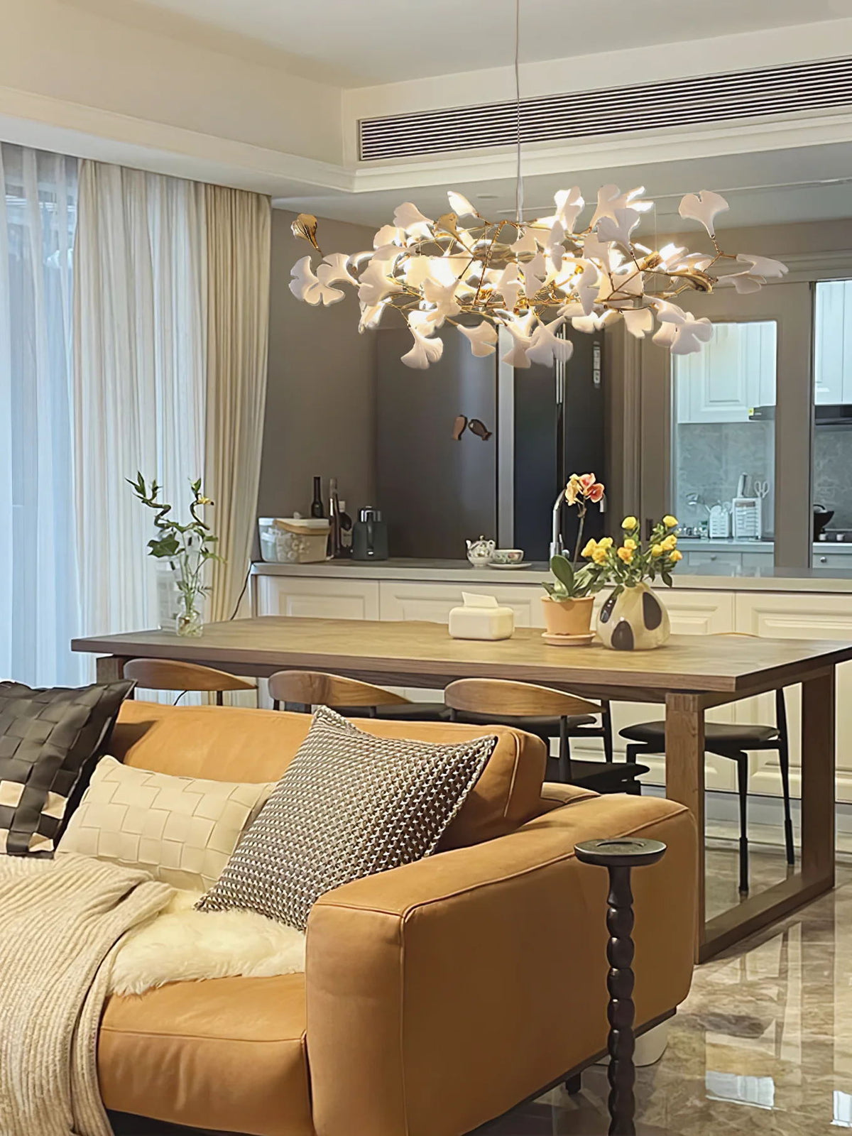 Gingko Leaves Chandelier 196.8"