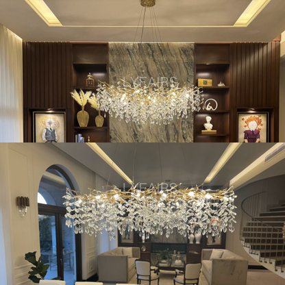 French Style Crystal Leaves Branch Chandelier