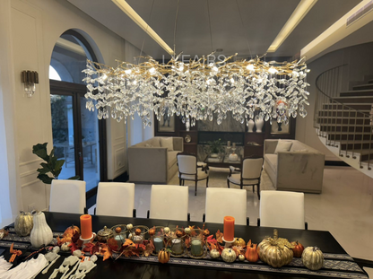 French Style Crystal Leaves Branch Chandelier