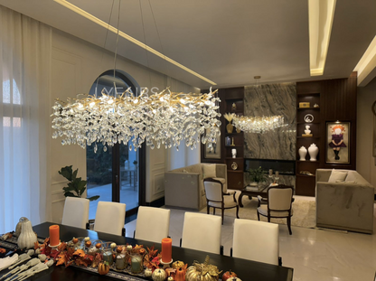 French Style Crystal Leaves Branch Chandelier