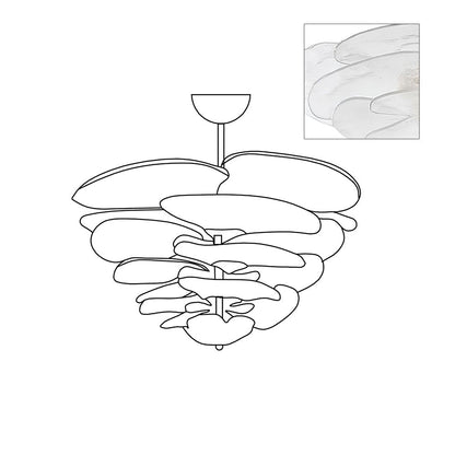 Petals Gold Murano Chandelier 21.6"-39.4"