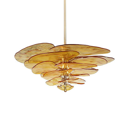 Petals Gold Murano Chandelier 21.6"-39.4"