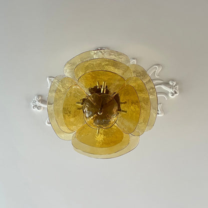 Petals Gold Murano Chandelier 21.6"-39.4"