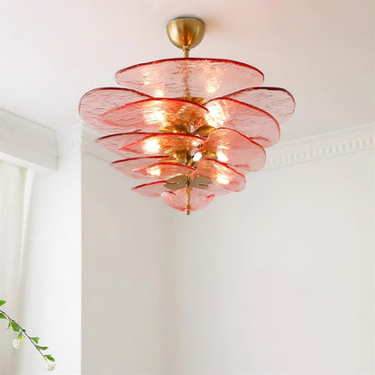 Petals Gold Murano Chandelier 21.6"-39.4"