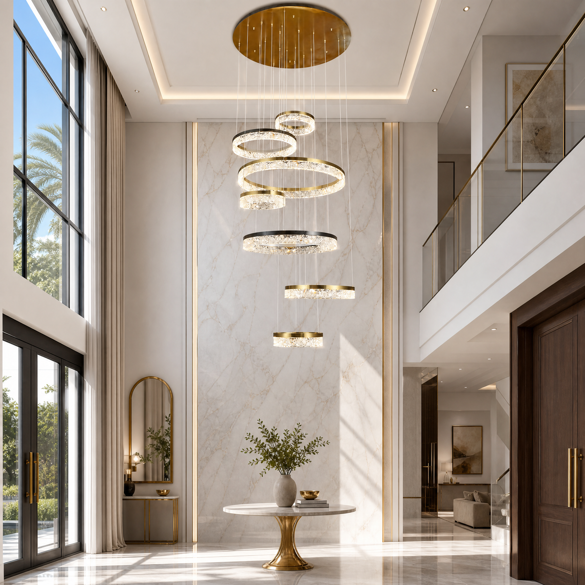 Guilin Landscape Modern Sculptural Ring Chandelier