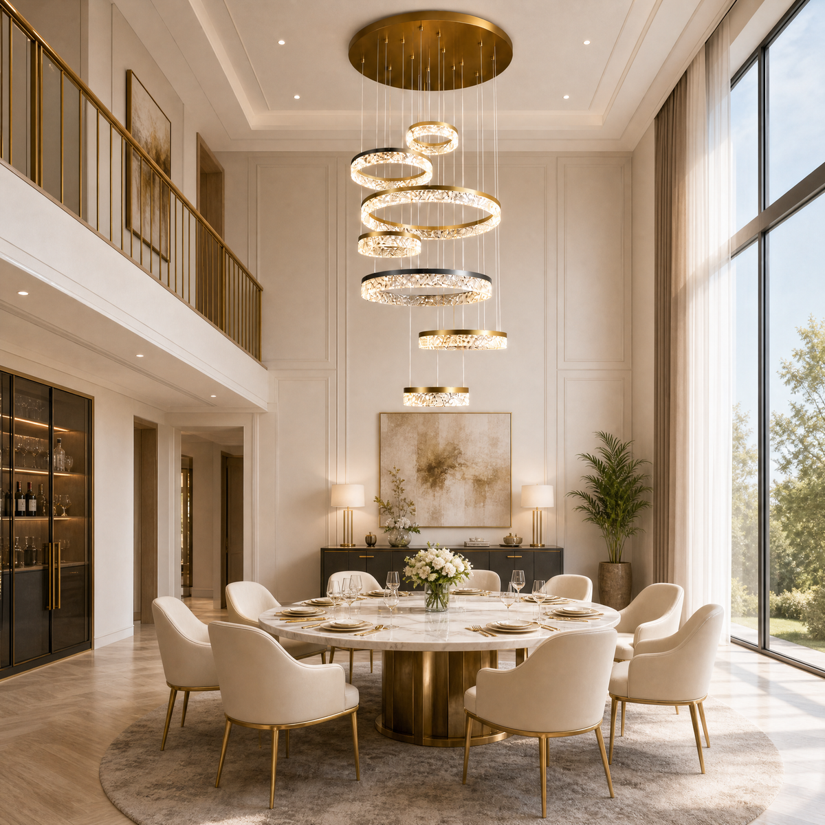 Guilin Landscape Modern Sculptural Ring Chandelier