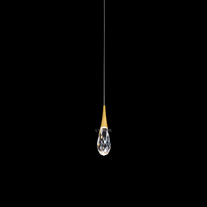 Modern Exquisite Floating Crystal Waterdrop Chandelier with Gold Leaf Gilding for High-ceiling
