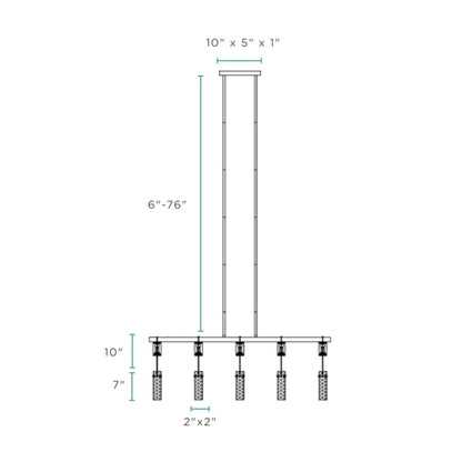 Harmony 5 Light Chandelier Matte Black