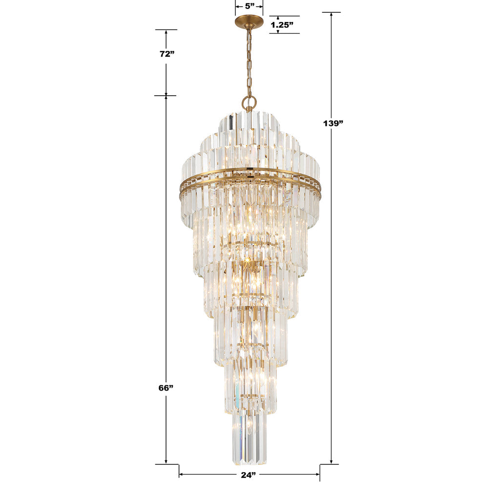 Hayer Multi-Layer Crystal 31 Light Chandelier