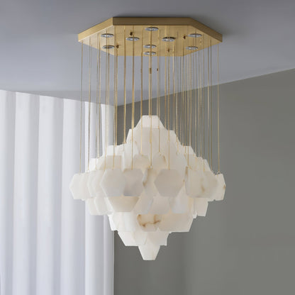 Hexa Alabaster Cascade Chandelier - Yovalighting