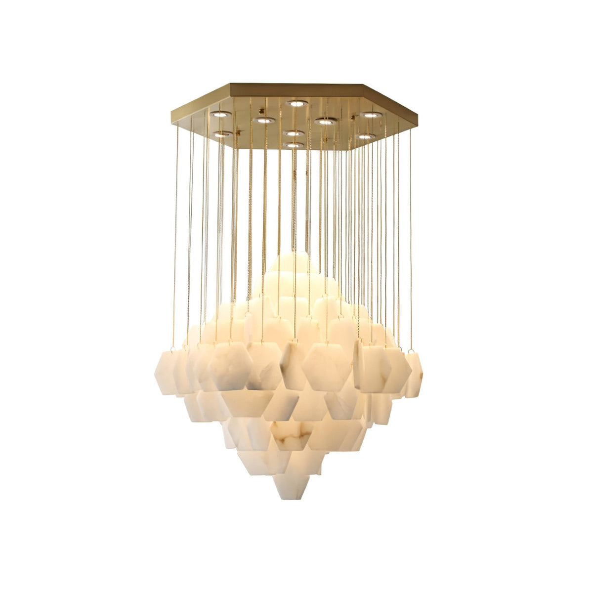 Hexa Alabaster Cascade Chandelier - Yovalighting
