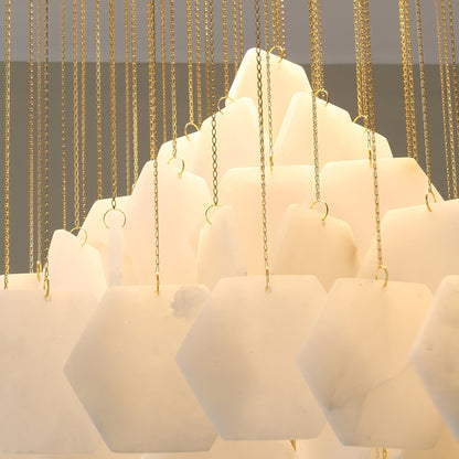 Hexa Alabaster Cascade Chandelier - Yovalighting