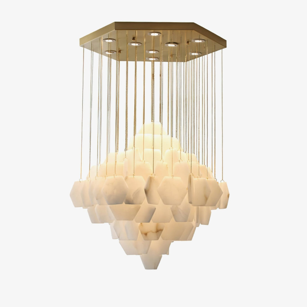 Hexa Alabaster Cascade Chandelier - Yovalighting