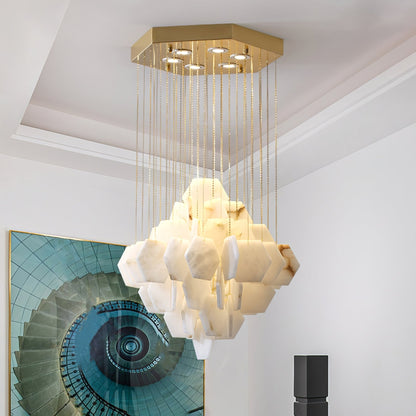 Hexa Alabaster Cascade Chandelier - Yovalighting