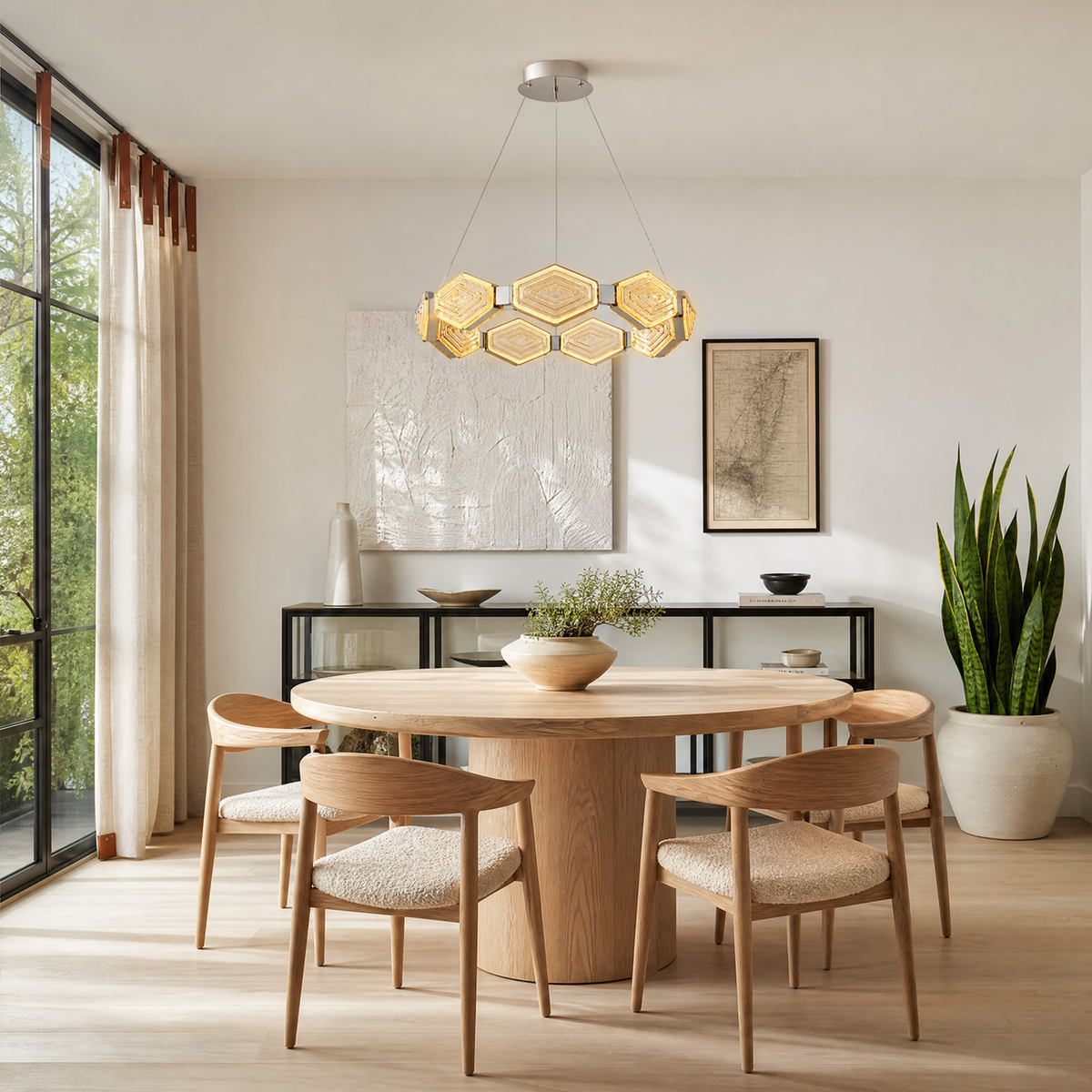Hexon Foyer Chandelier Contemporary