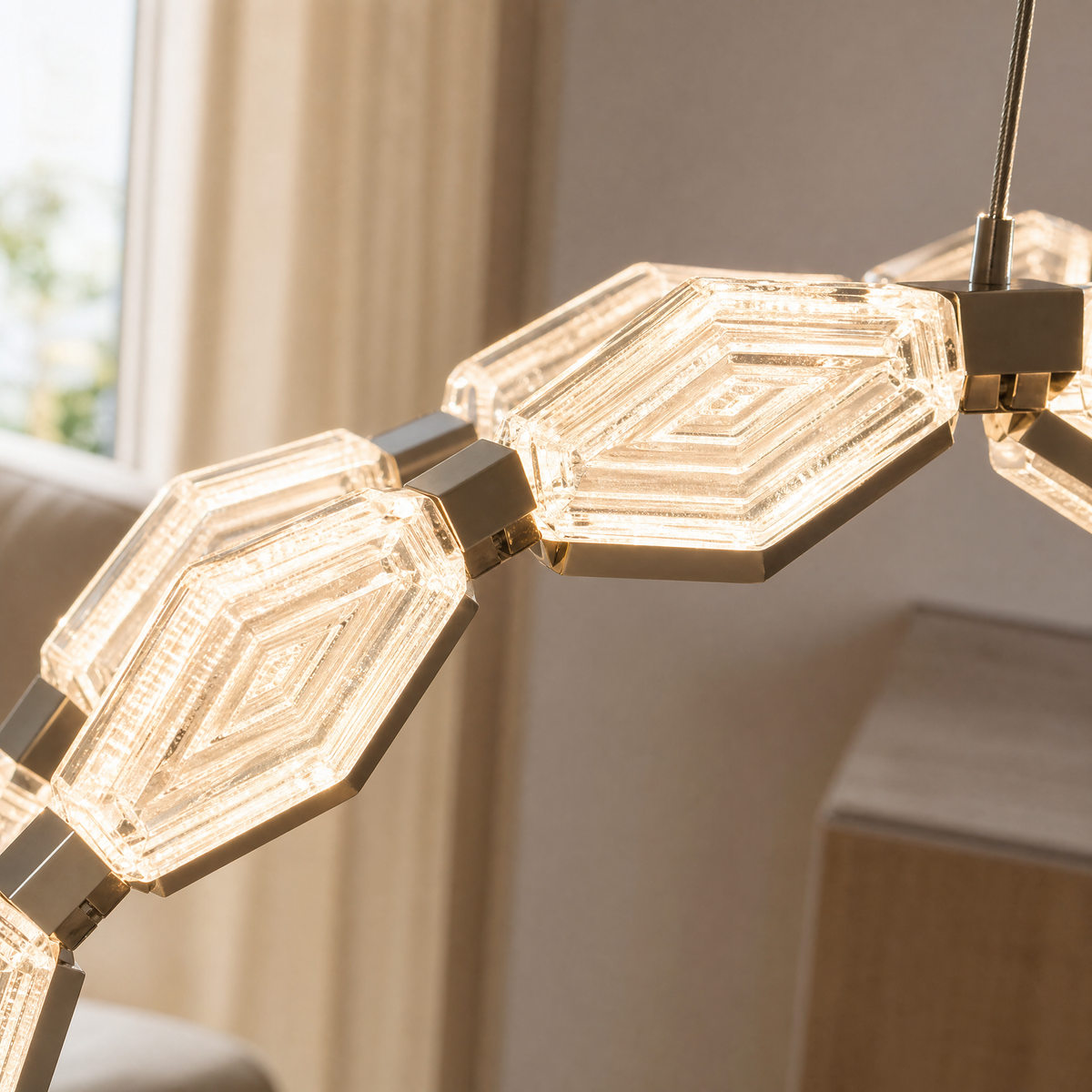 Hexon Foyer Chandelier Contemporary