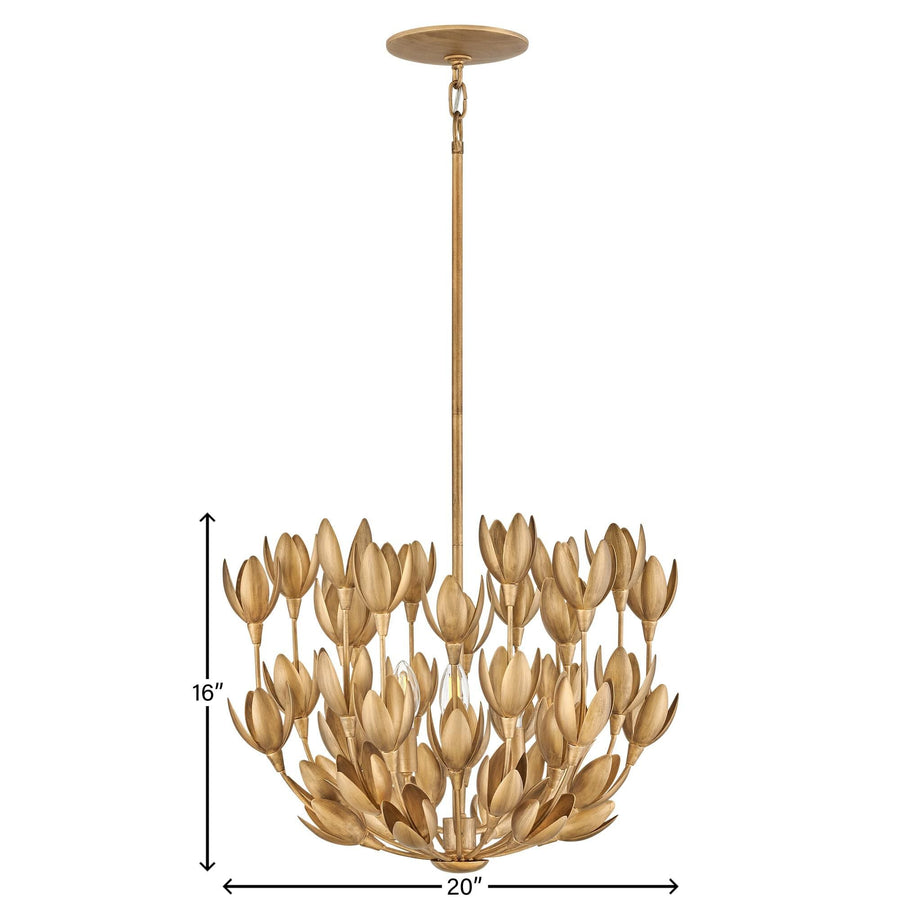 Flora 20 Inch 3 Light LED Chandelier