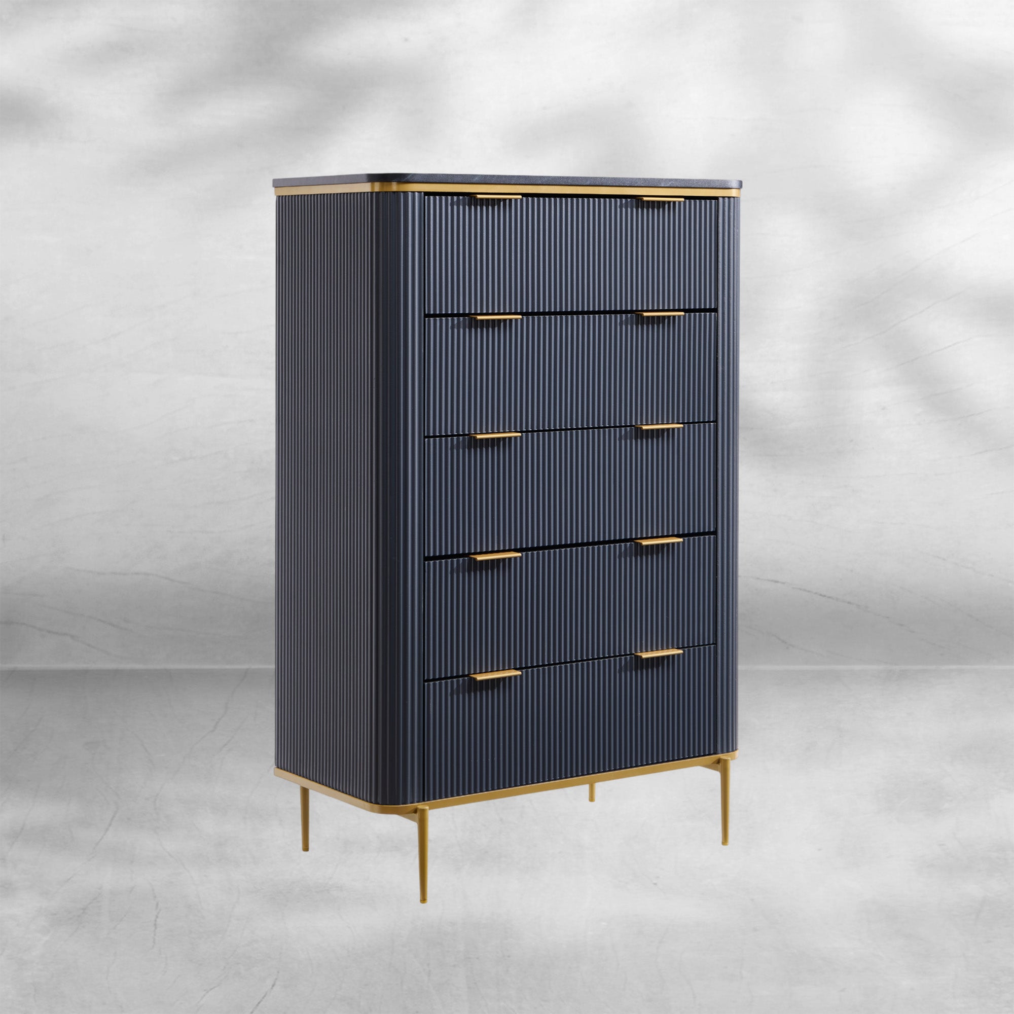 T4TREAM Fluted 5-Drawer Dresser 48" Modern Wood Storage Organizer