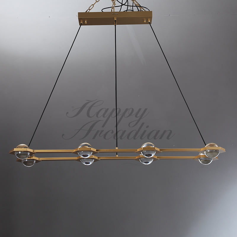 Celestra Crystal Ball Rectangular Chandelier 54"72''