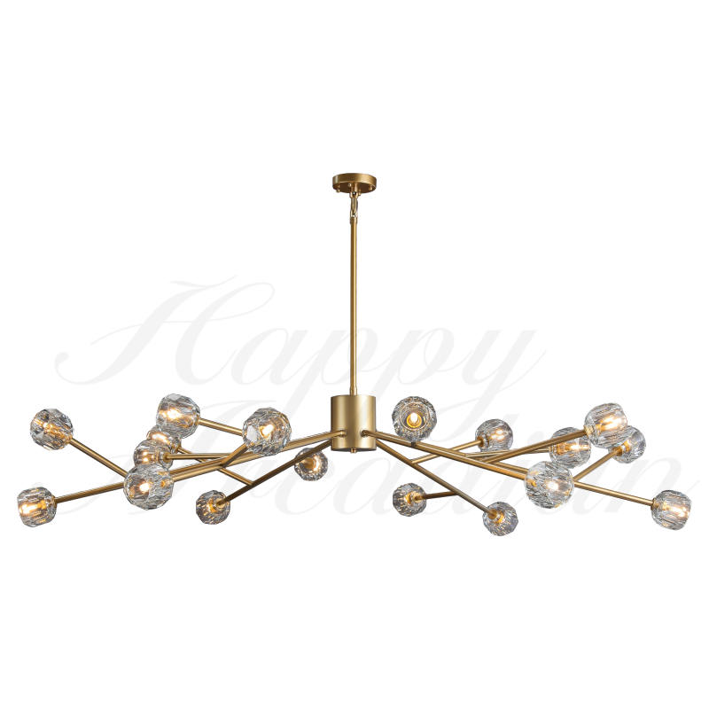 HA Bola De Smoke Crystal Round Chandelier 60"