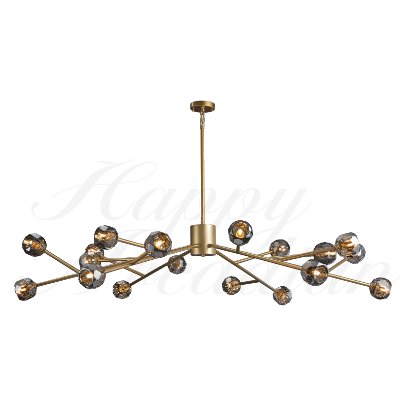 HA Bola De Smoke Crystal Round Chandelier 60"