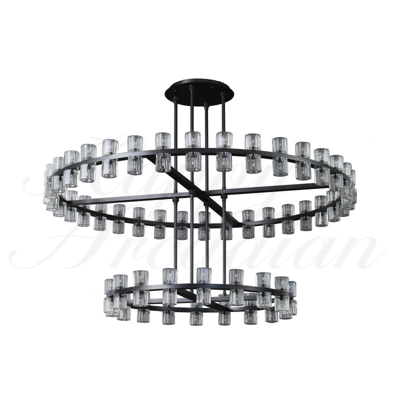 Akzone 2-Tier Round Chandelier 60″,108-Lights