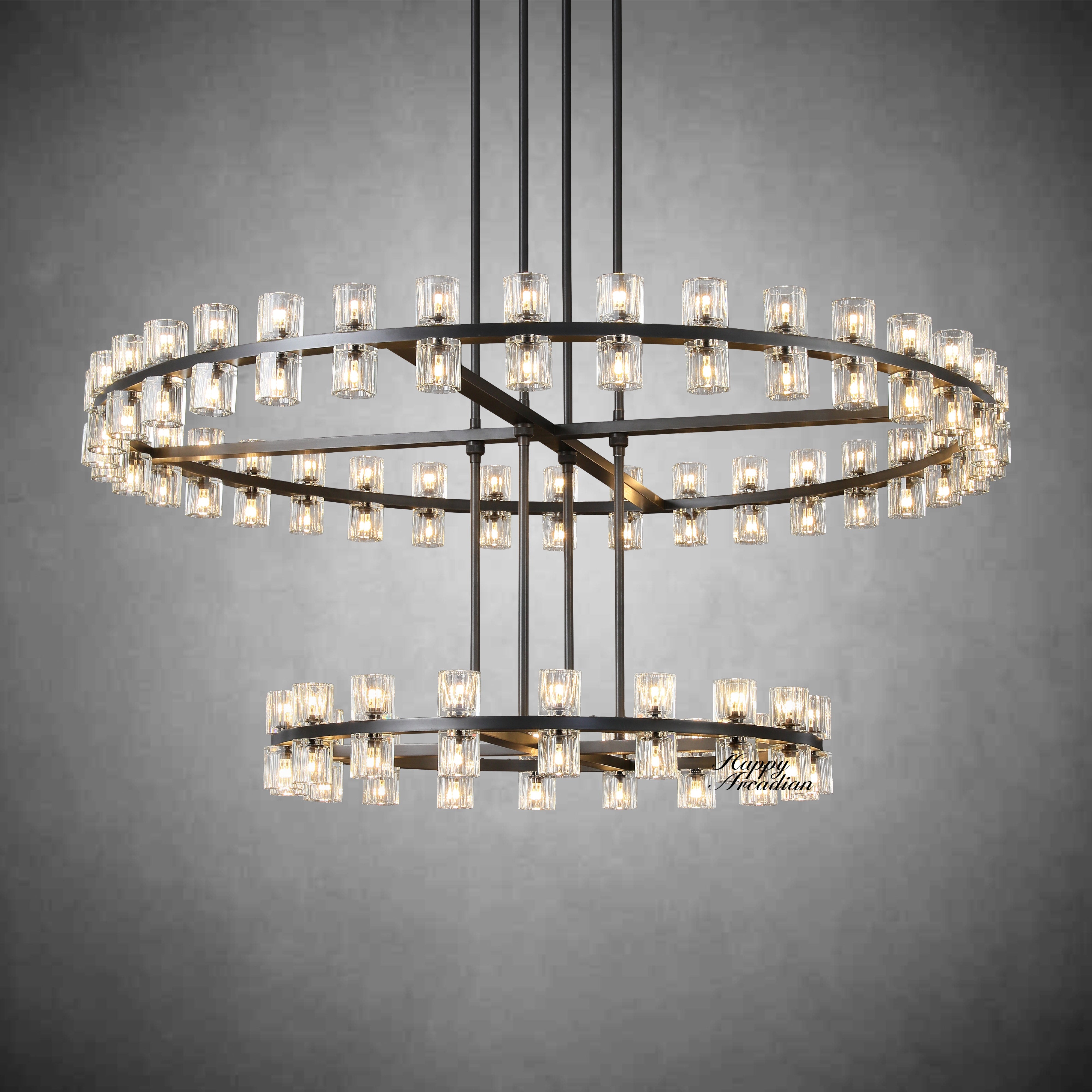 HA Harrison 2-Tier Round Chandelier 60″, 108-Lights