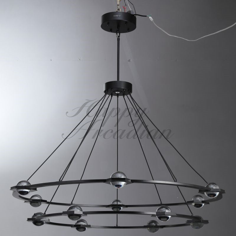 Celestra Crystal Ball 2-Tier Round Chandelier48'' 60"