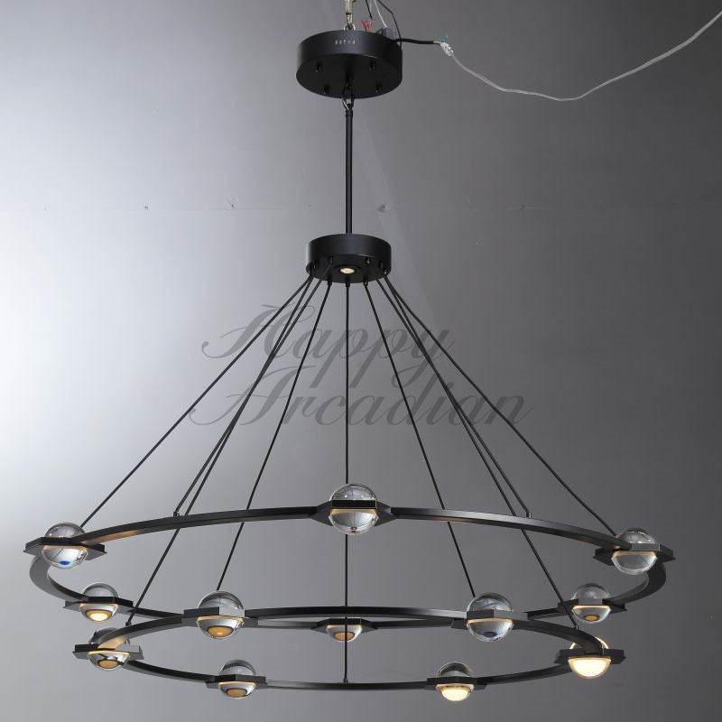 Celestra Crystal Ball 2-Tier Round Chandelier48'' 60"