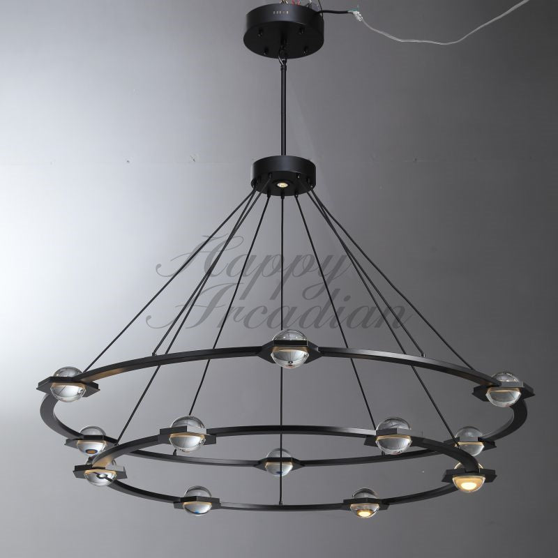 Celestra Crystal Ball 2-Tier Round Chandelier48'' 60"