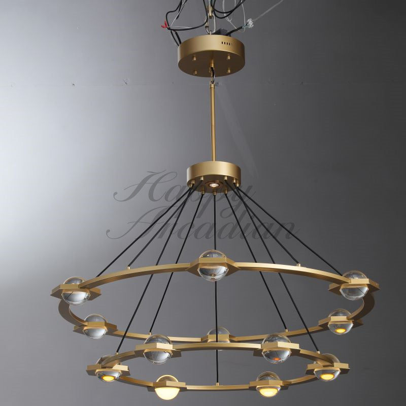 Celestra Crystal Ball 2-Tier Round Chandelier48'' 60"