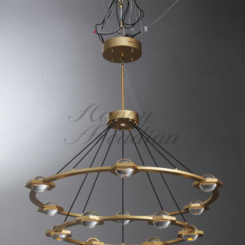 Celestra Crystal Ball 2-Tier Round Chandelier48'' 60"