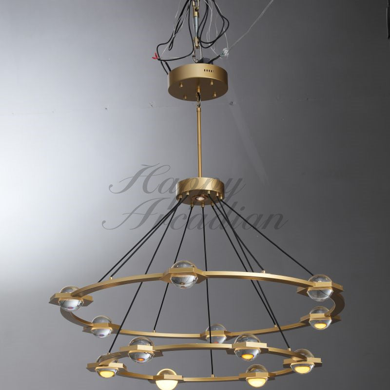 Celestra Crystal Ball 2-Tier Round Chandelier48'' 60"