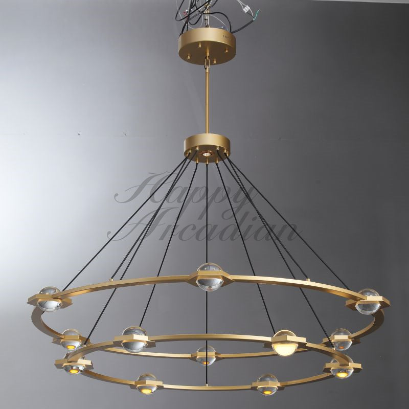 Celestra Crystal Ball 2-Tier Round Chandelier48'' 60"