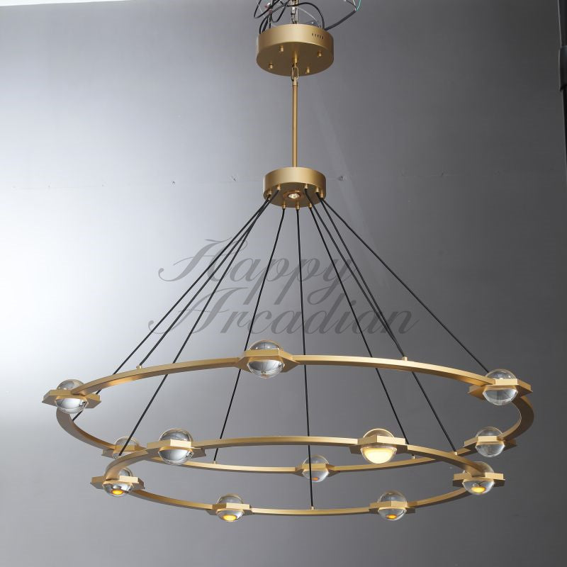 Celestra Crystal Ball 2-Tier Round Chandelier48'' 60"