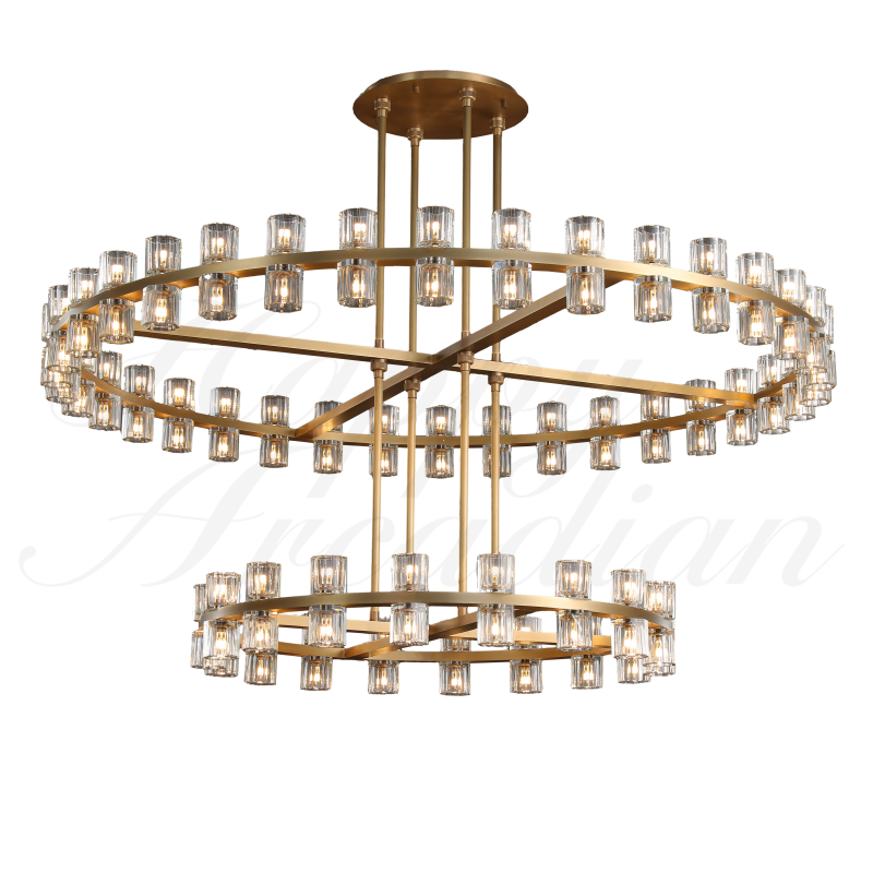 Akzone 2-Tier Round Chandelier 60″,108-Lights