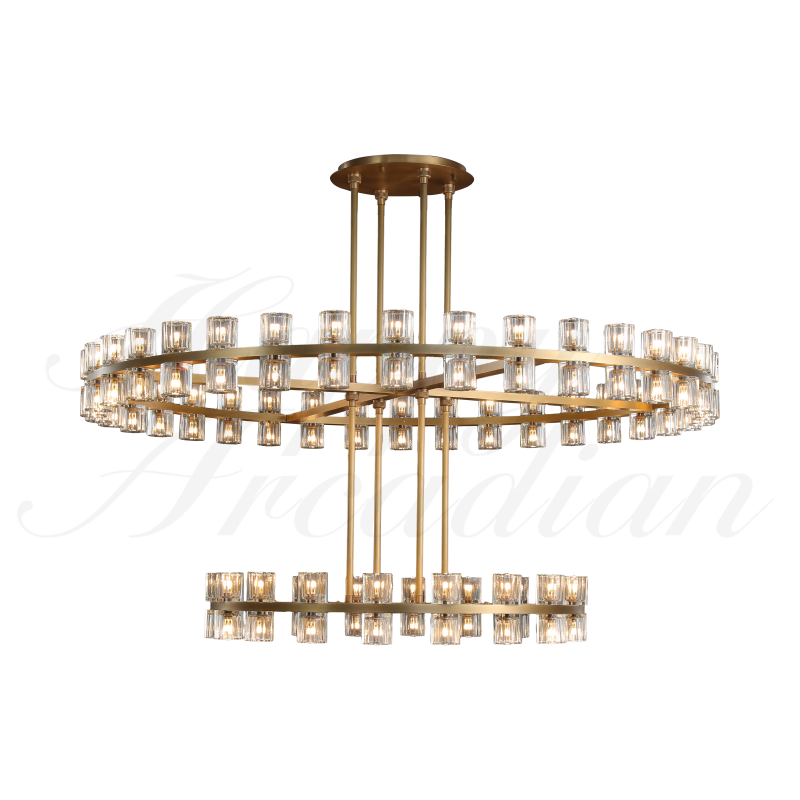 Akzone 2-Tier Round Chandelier 60″,108-Lights