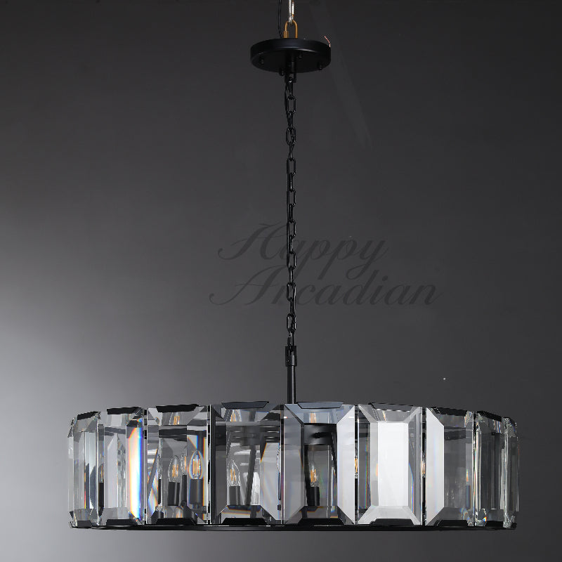 Halloway Crystal Round Chandelier for Living Room Bedroom Dining Room