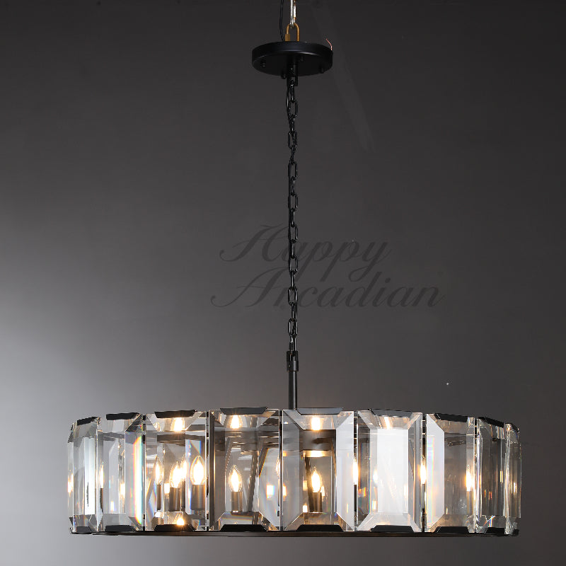 Halloway Crystal Round Chandelier for Living Room Bedroom Dining Room