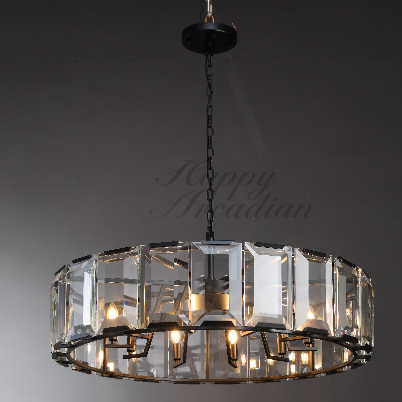 Halloway Crystal Round Chandelier for Living Room Bedroom Dining Room