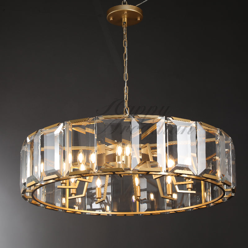 Halloway Crystal Round Chandelier for Living Room Bedroom Dining Room