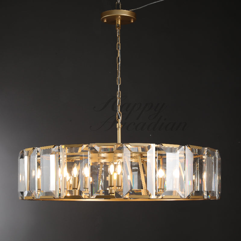 Halloway Crystal Round Chandelier for Living Room Bedroom Dining Room