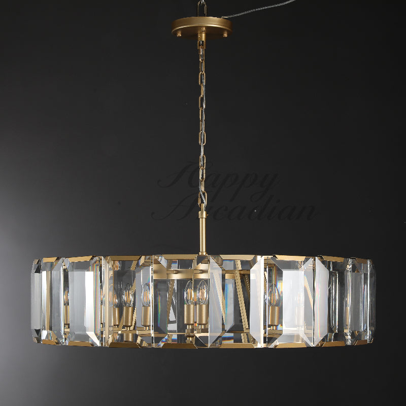 Halloway Crystal Round Chandelier for Living Room Bedroom Dining Room