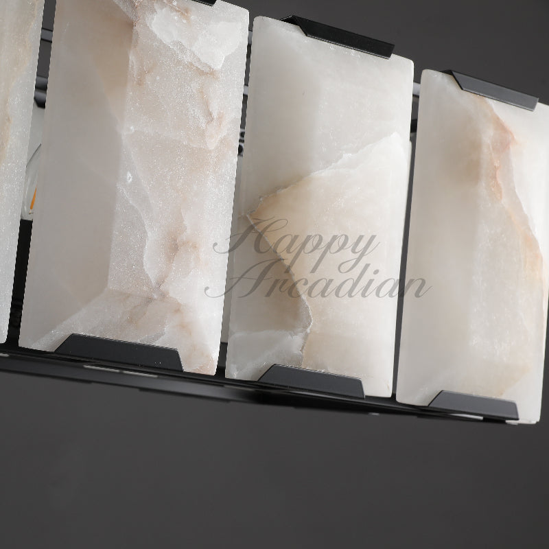 Halloway Calcite Rectangular Chandelier  for Dining Room Bedroom