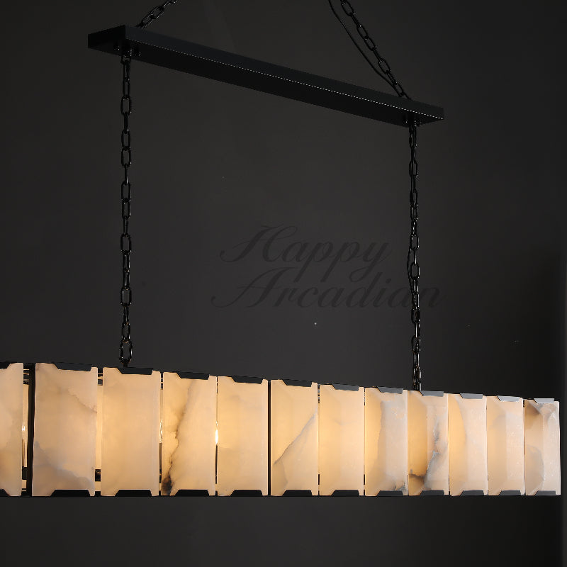 Halloway Calcite Rectangular Chandelier  for Dining Room Bedroom