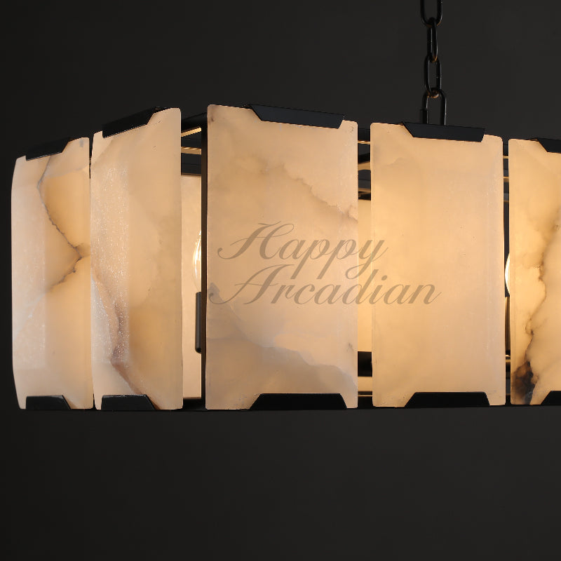 Halloway Calcite Rectangular Chandelier  for Dining Room Bedroom