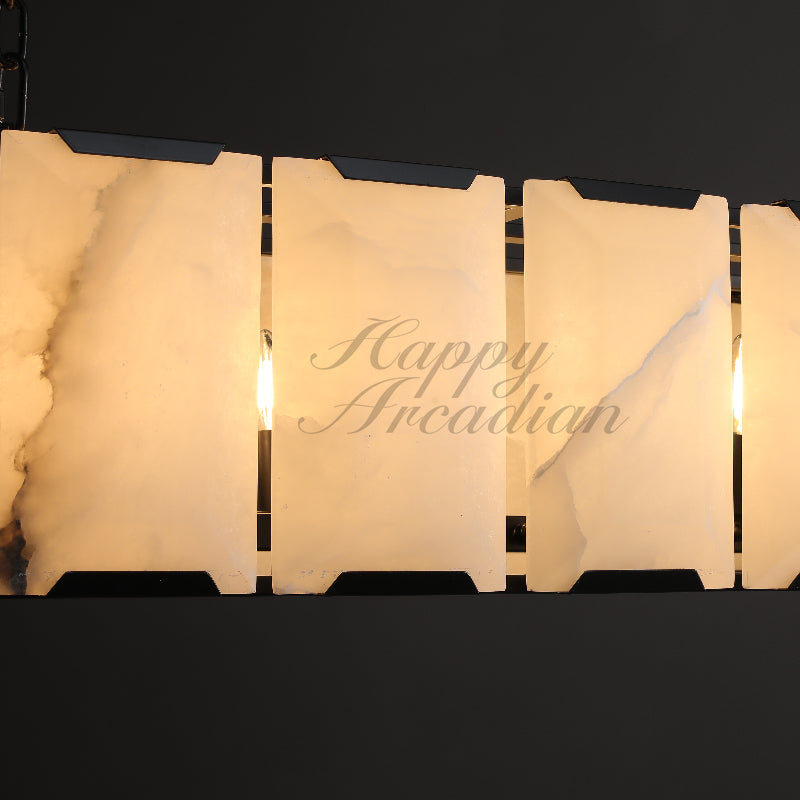 Halloway Calcite Rectangular Chandelier  for Dining Room Bedroom