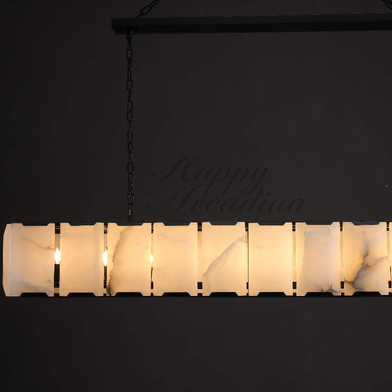 Halloway Calcite Rectangular Chandelier  for Dining Room Bedroom