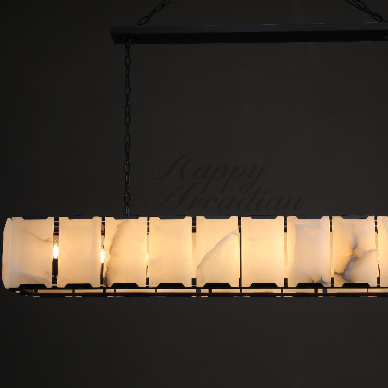 Halloway Calcite Rectangular Chandelier  for Dining Room Bedroom