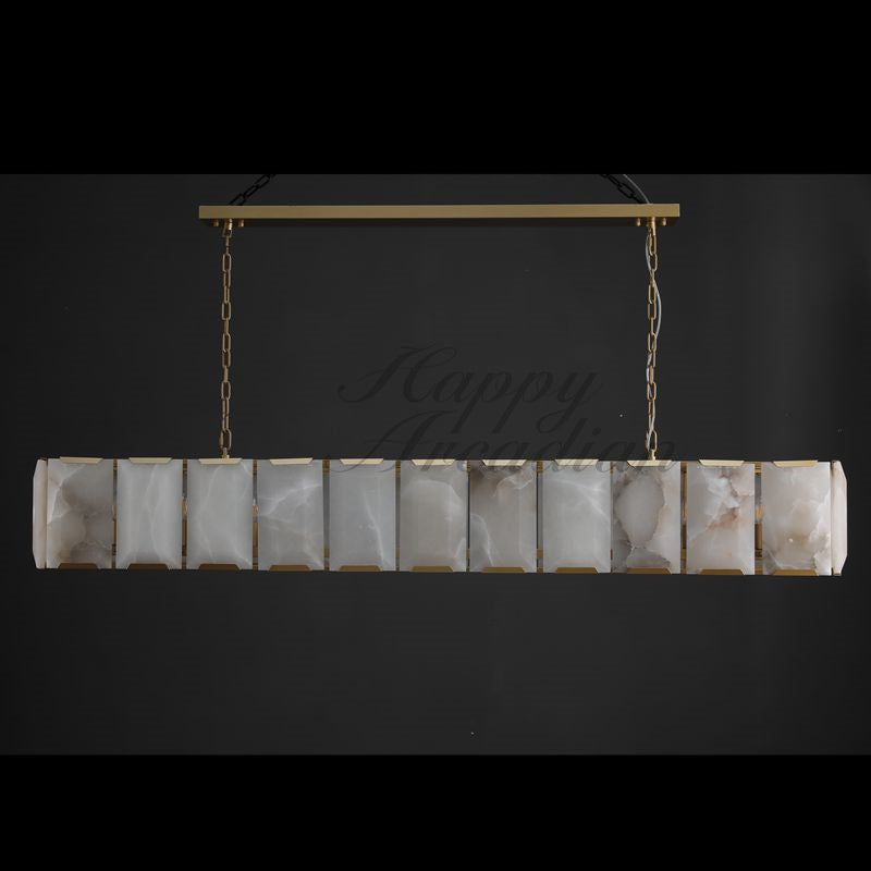 Halloway Calcite Rectangular Chandelier  for Dining Room Bedroom